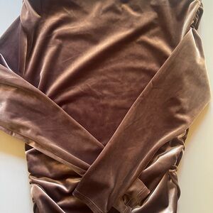 Abercrombie & Fitch Satin Dress in Warm Brown